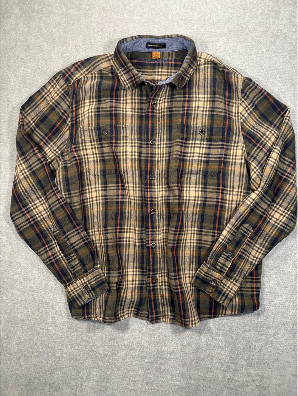 Tailor Vintage Luxe Performance Plaid Flannel Shirt Size XL